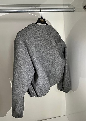 Zara Gri Fermuarlı Kısa Kadın Mont
