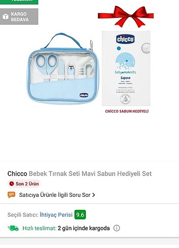 Beden Renk Chicco bebek bakım seti