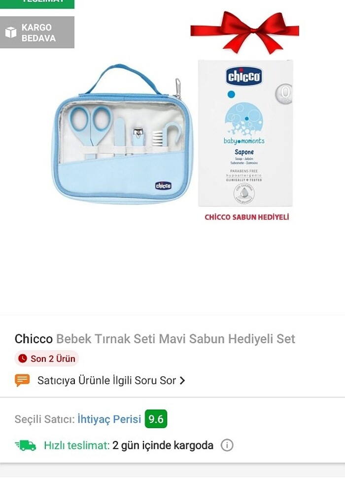 Chicco bebek bakım seti - Görsel 4