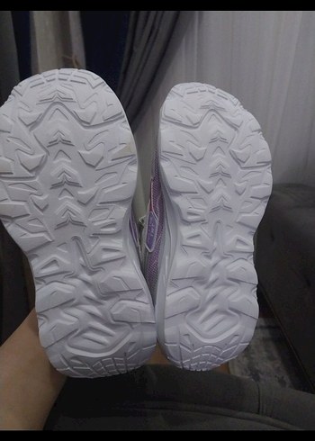 Kız Çocuk Mor Gri Cırt Cırtlı Spor Ayakkabı - Görsel 4