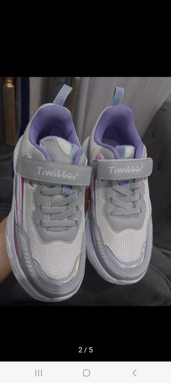 Kız Çocuk Mor Gri Cırt Cırtlı Spor Ayakkabı - Görsel 2