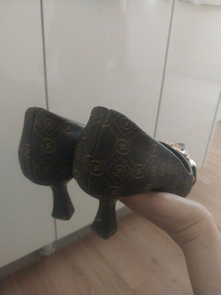 Kahverengi Yılan Desenli Tokalı Stiletto - Görsel 3