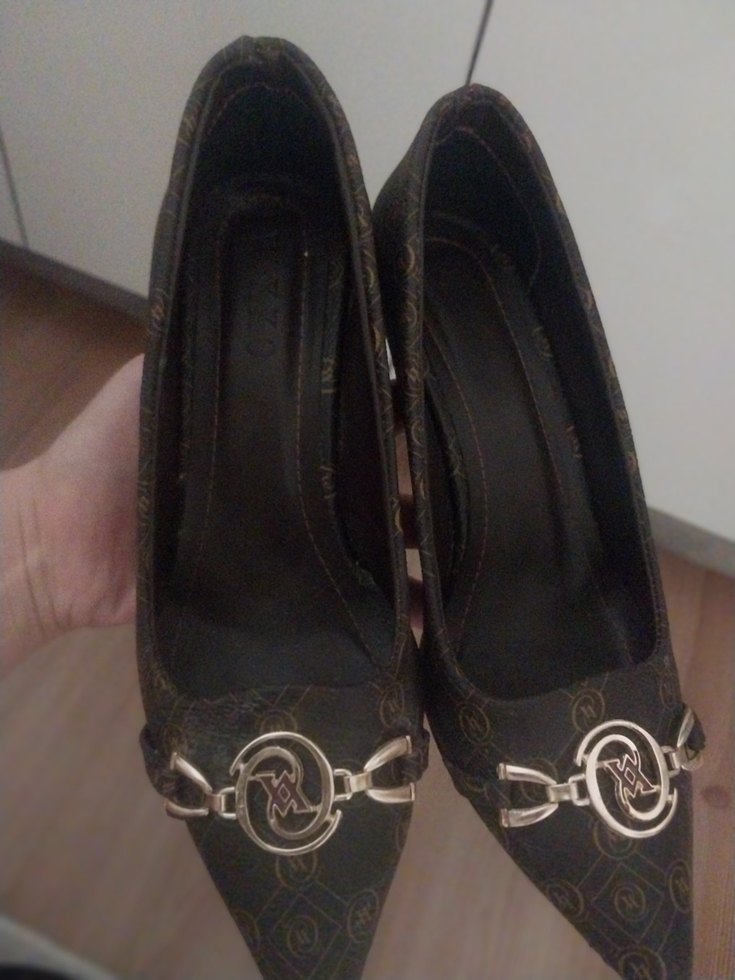 Kahverengi Yılan Desenli Tokalı Stiletto - Görsel 4