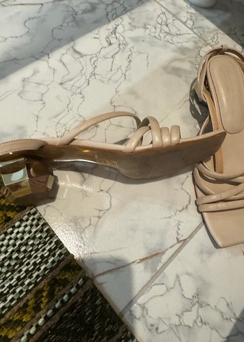 Polaris Bej Stiletto Topuklu Kadın Sandalet