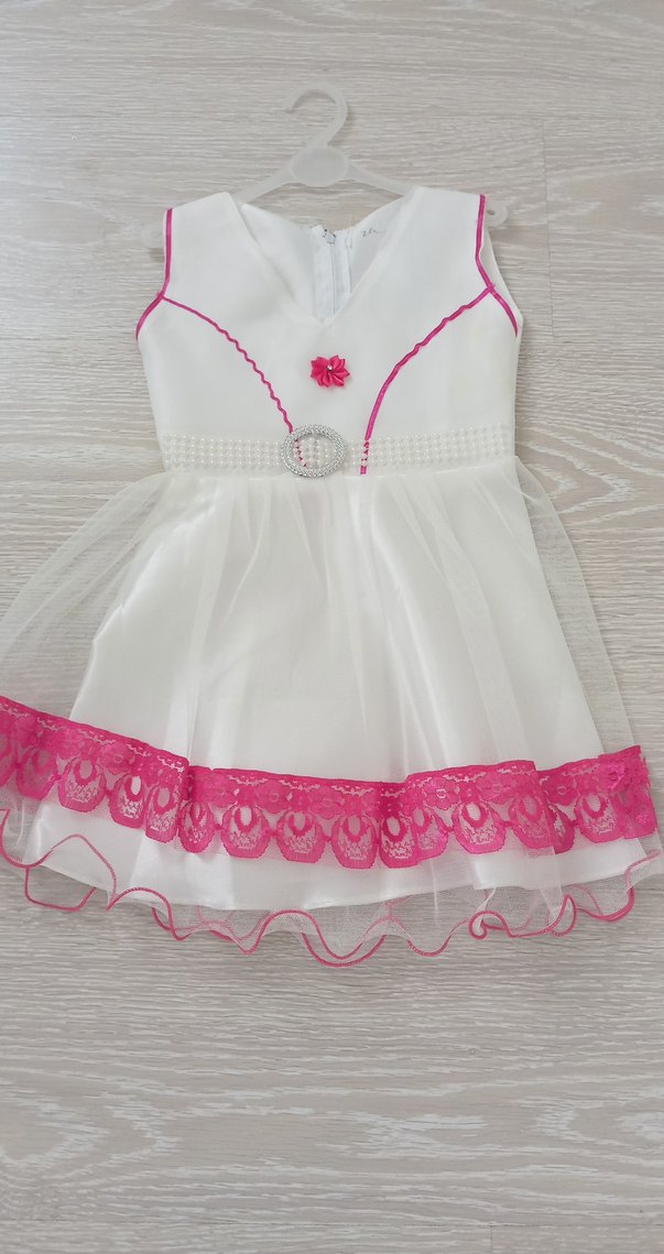 Klasik Dantelli Pembe Kız Elbisesi - Görsel 2