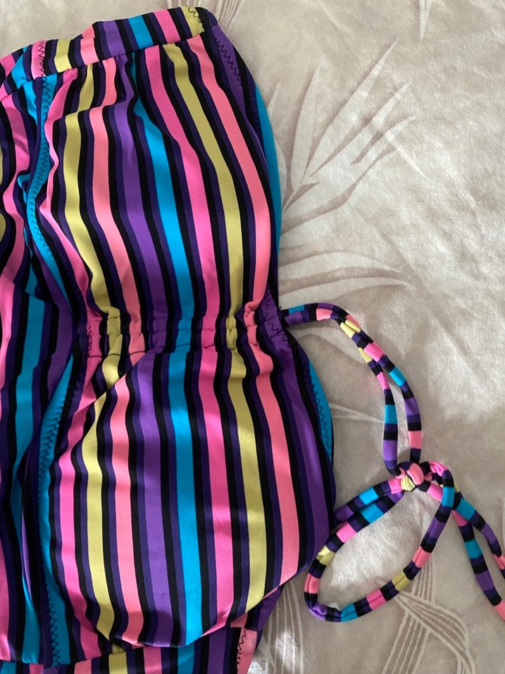 Renkli Çizgili Askılı Mayo - Görsel 4