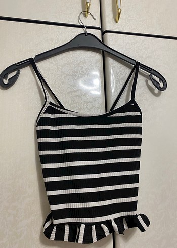 Çizgili Mini Şort Tulum - Görsel 3