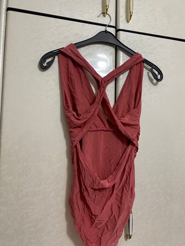 Kırmızı Drapeli Strappy Mini Mayo - Görsel 3