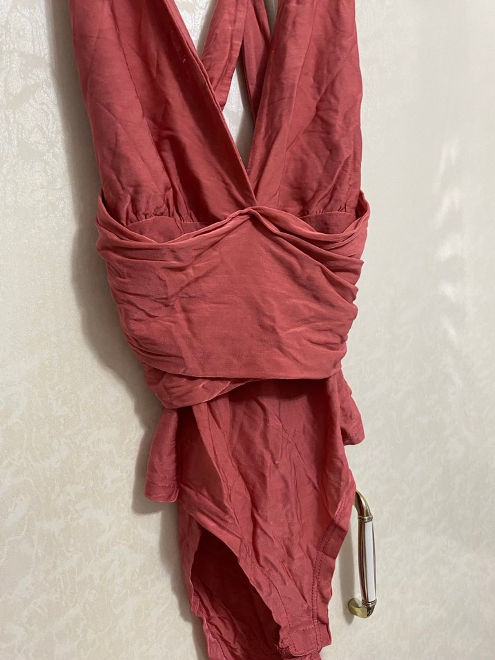 Kırmızı Drapeli Strappy Mini Mayo - Görsel 2