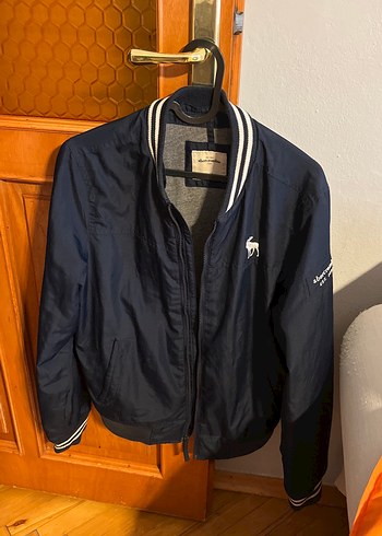 Abercrombie & Fitch Mavi Fermuarli Erkek Streetwear Ceket