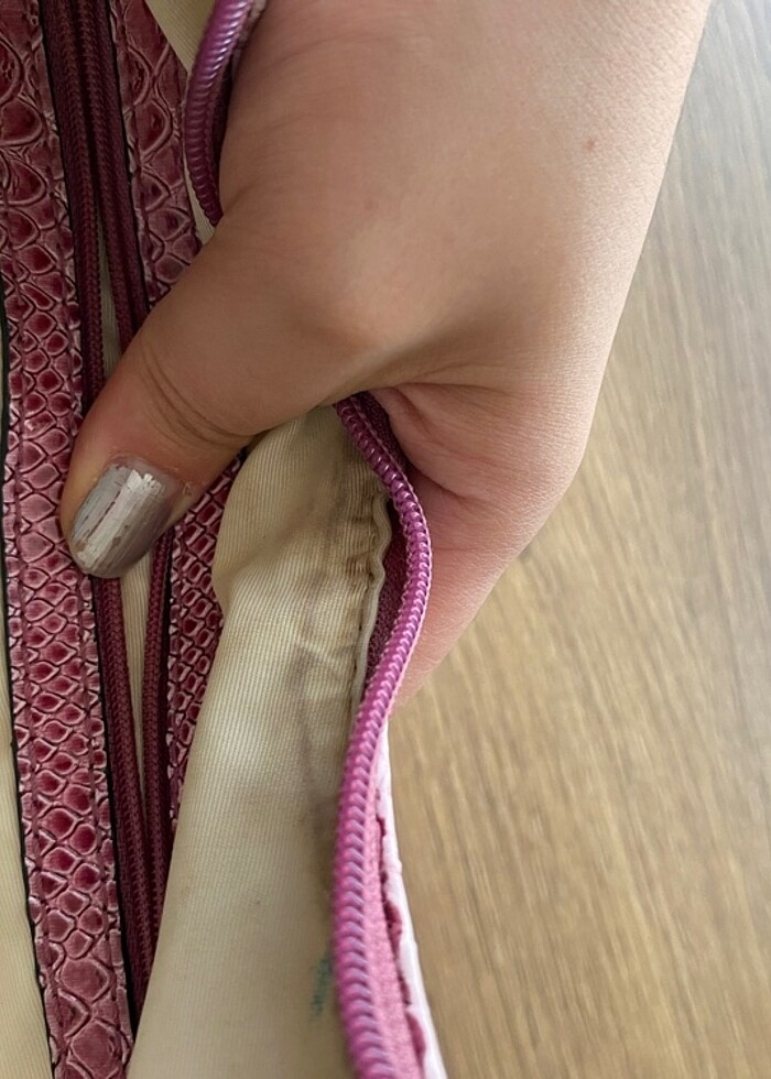 Orijinal vintage GUESS pembe deri kol çantası - Görsel 5