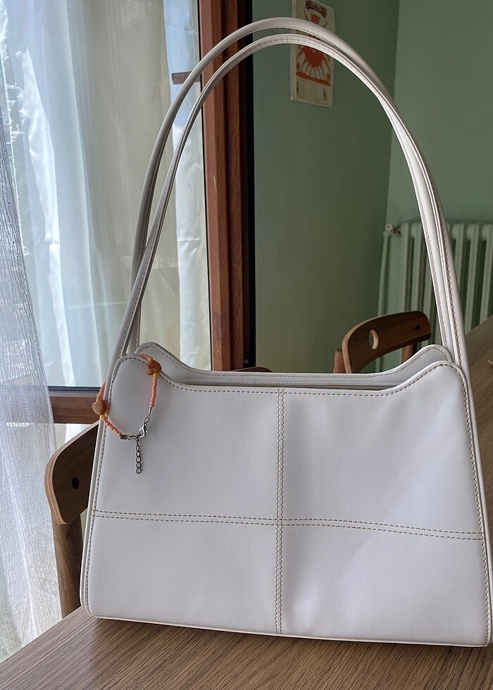 beyaz şık/ günlük kol çantası - Görsel 3