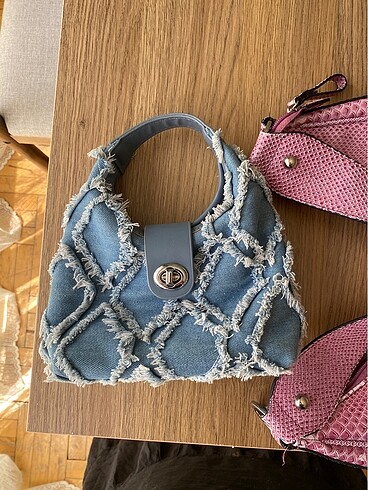 Mini denim el çantası