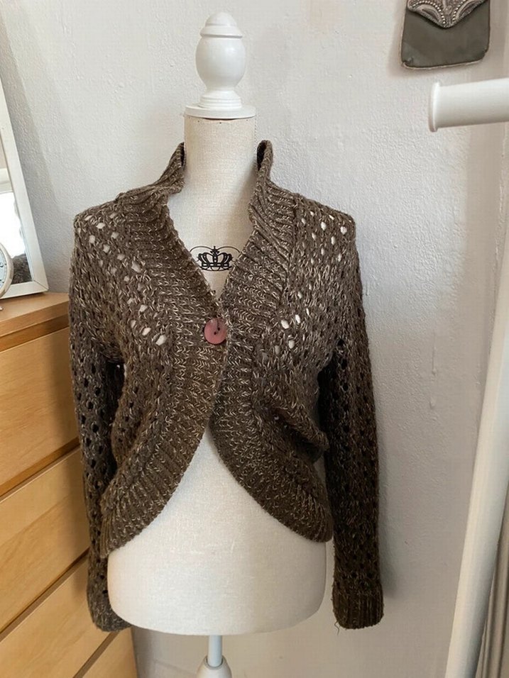 Bohem Tarz Uzun Kollu Örgü Kadın Hırka - Görsel 2