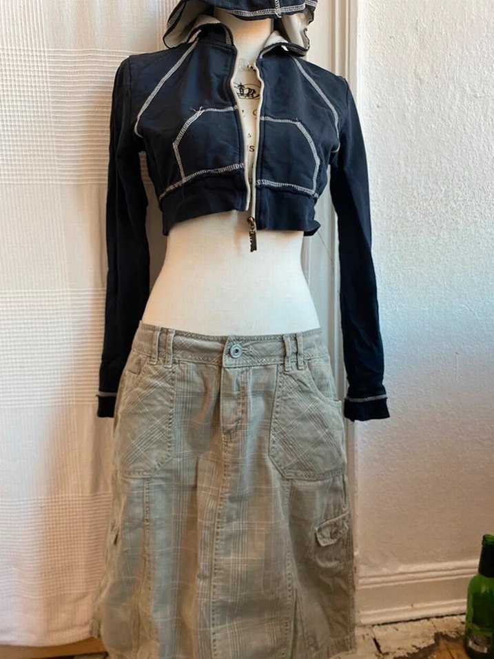 Bej Midi Kot Etek - Görsel 3