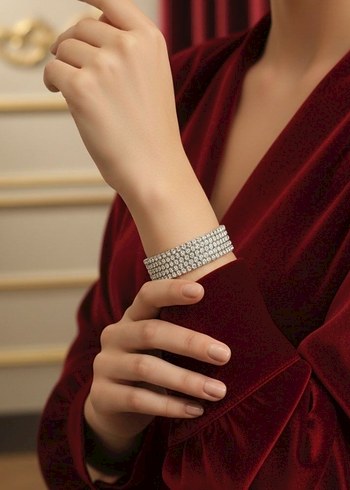 Taşlı Parlak Kadın Bileklik - Görsel 3