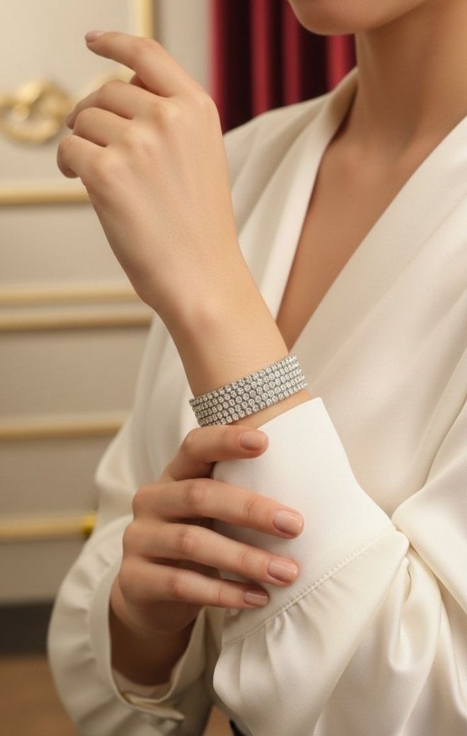 Taşlı Parlak Kadın Bileklik - Görsel 2