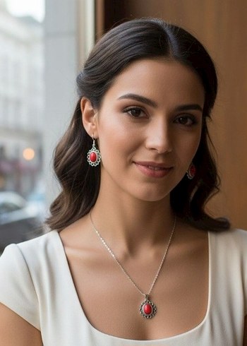 Kırmızı Boncuklu Bohem Takı Seti - Görsel 7