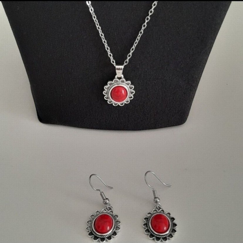 Kırmızı Boncuklu Bohem Takı Seti - Görsel 2