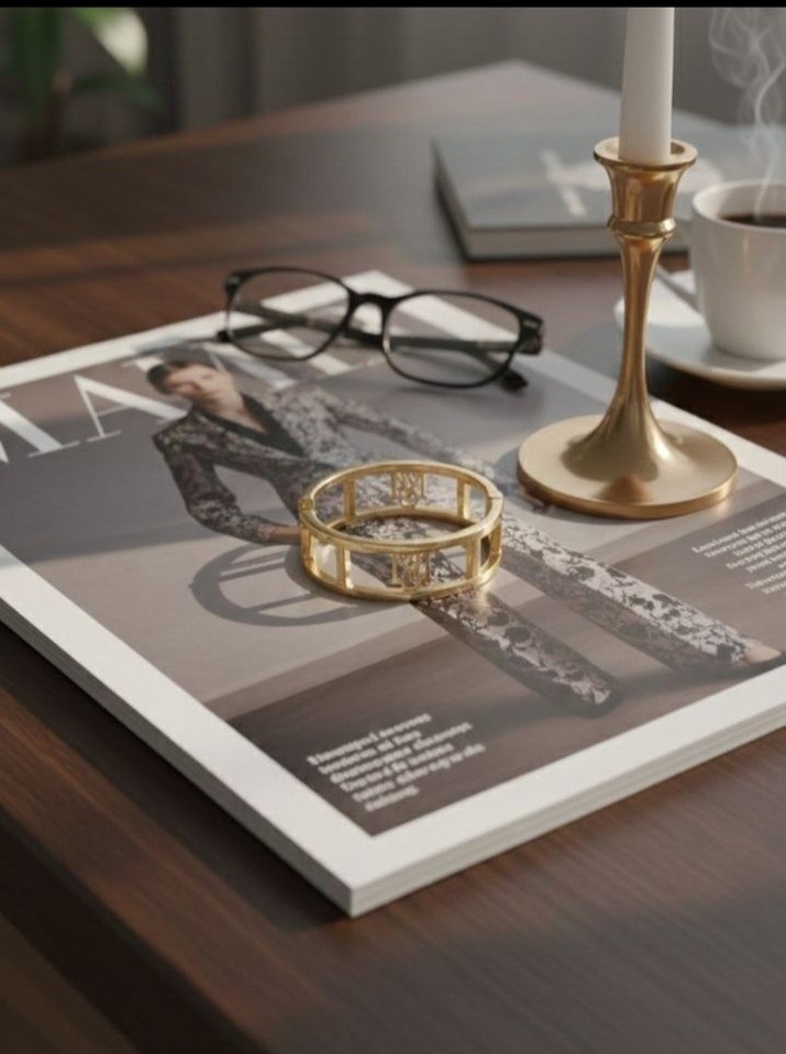 Klasik Parlak Altın Tokalı Kadın Bileklik - Görsel 4