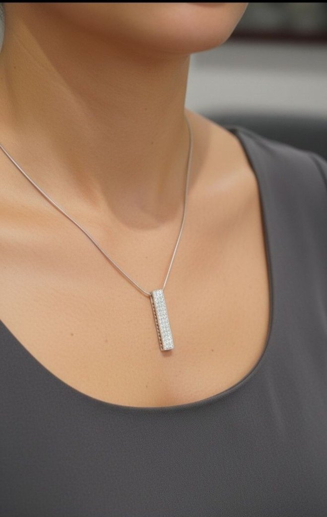 Zincir Detaylı Uzun Altın Kadın Kolye - Görsel 4