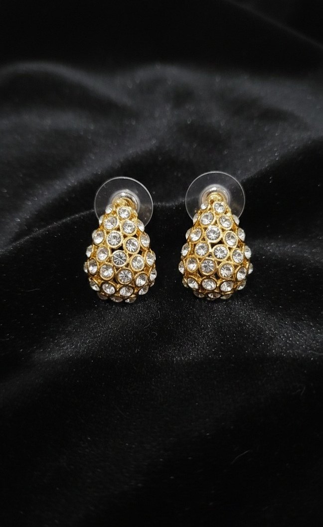 Altın Renkli Mini Taşlı Küpe - Görsel 2