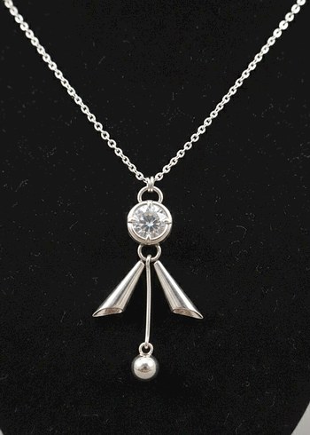 Zincir Detaylı Gri Gotik Midi Kadın Kolye - Görsel 2