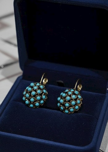 Turkuaz Boncuklu Bohem Midi Küpe - Görsel 3