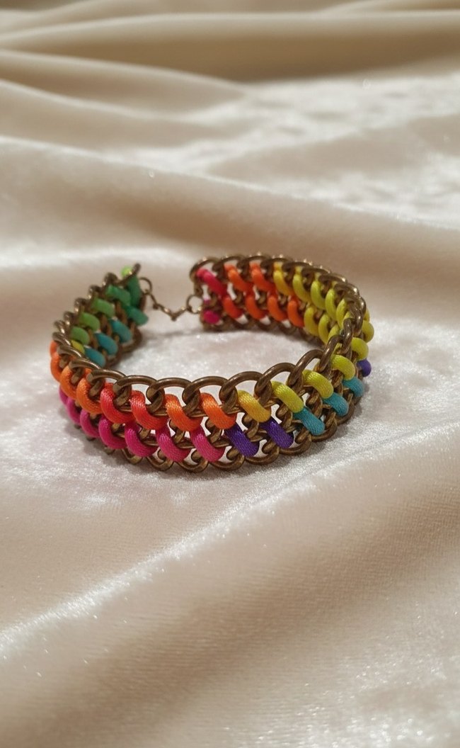 Renkli Zincir Detaylı Bohem Kadın Bileklik - Görsel 2