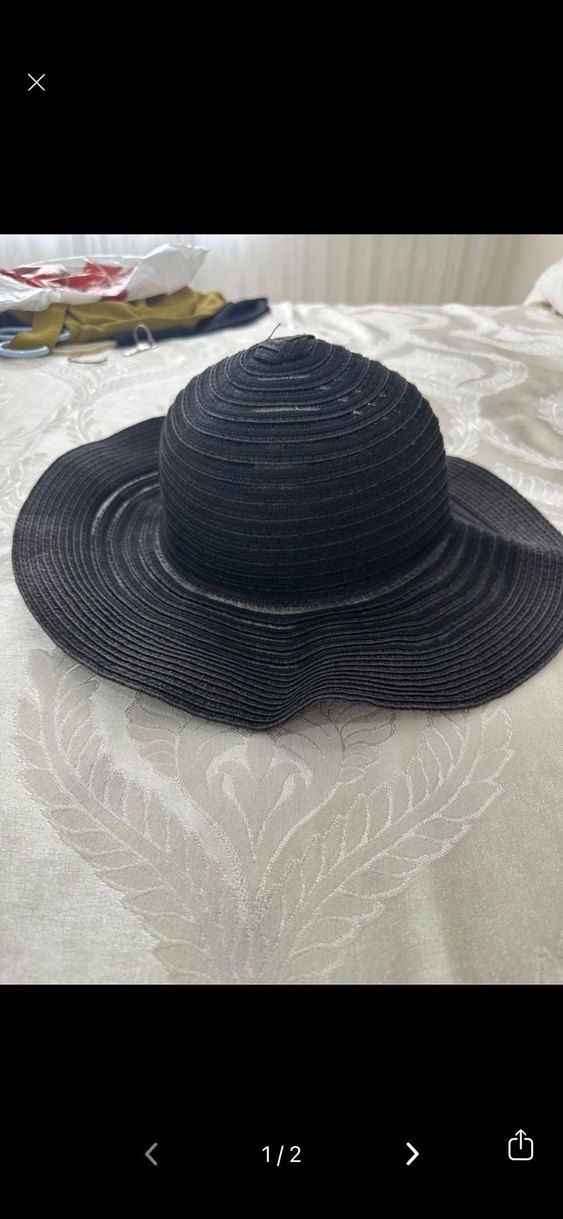 Fırfırlı Siyah Bohem Kadın Şapka - Görsel 2