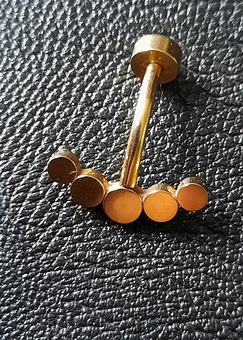 Çelik Taşlı Göbek Piercingi Gold - Görsel 3