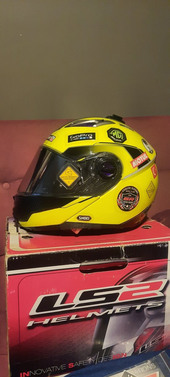 LS2 FF370 Shadow Neon Sarı ÇENE AÇILIR KASK L BEDEN - Görsel 5