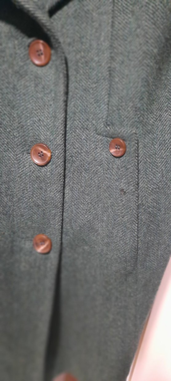 Düğmeli Yeşil Midi Yün Kadın Kaban - Görsel 5