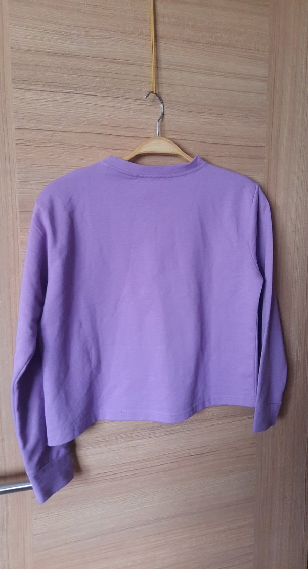 Mor Baskılı Kadın Triko Sweatshirt - Görsel 3