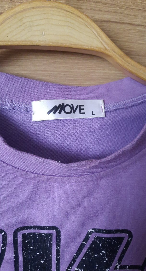 Mor Baskılı Kadın Triko Sweatshirt - Görsel 2