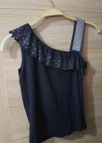 Taşlı kemer detaylı abiye bluz - Görsel 5