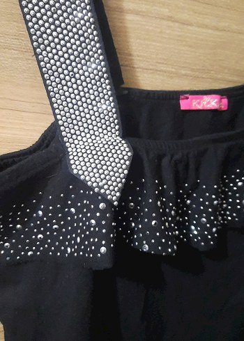 Taşlı kemer detaylı abiye bluz - Görsel 2