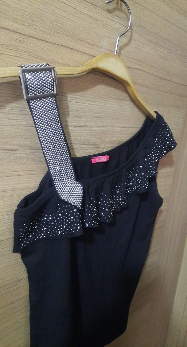 Taşlı kemer detaylı abiye bluz - Görsel 4