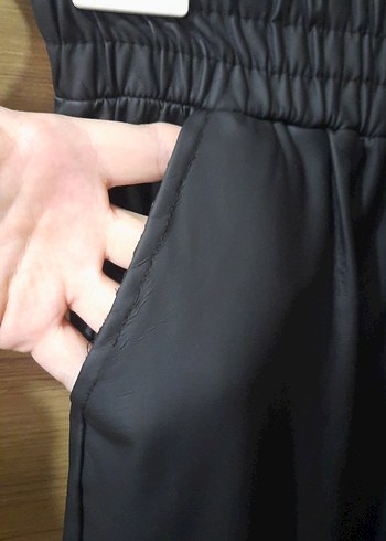 Mat deri salaş kadın kargo pantolon - Görsel 2