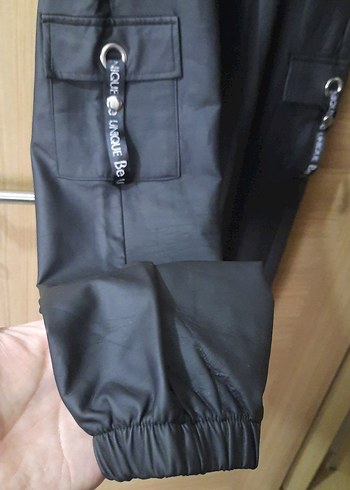 Mat deri salaş kadın kargo pantolon - Görsel 4