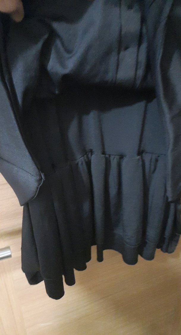 Siyah Mini Gotik Straplez Elbise - Görsel 5