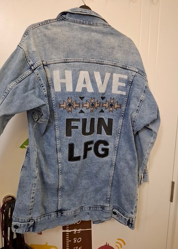 Kadın Mavi Oversize Kot Ceket - Görsel 3