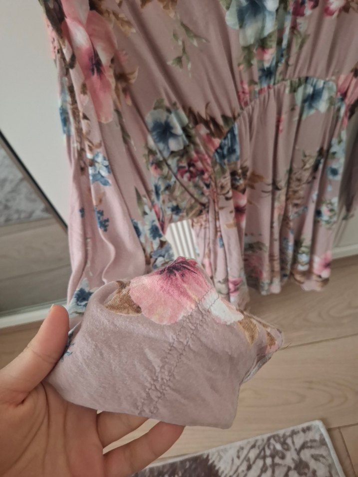 Pembe Çiçekli Bohem Tunik - Görsel 2