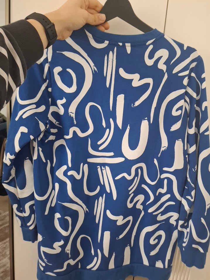 Mavi Baskılı Uzun Kollu Kadın Sweatshirt - Görsel 4