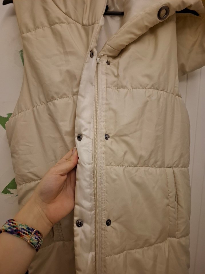 Bej Düğmeli Kadın Midi Yelek - Görsel 2