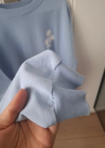 Mavi Baskılı Kadın Sweatshirt - Görsel 3