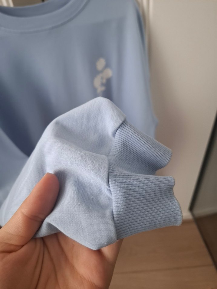 Mavi Baskılı Kadın Sweatshirt - Görsel 3