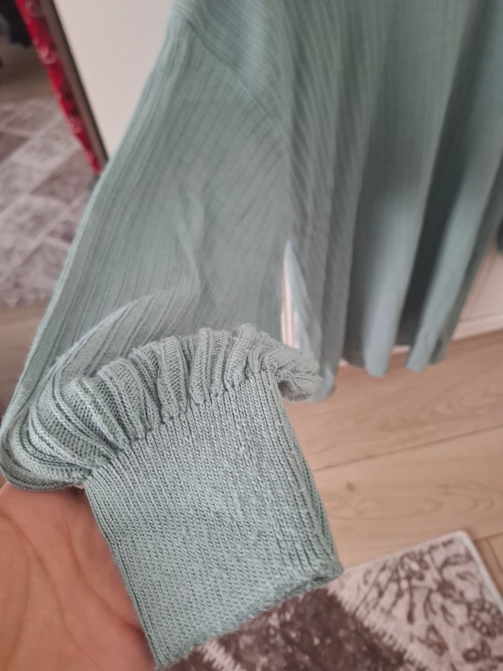 Haki Kadın Boğazlı Triko Tunik - Görsel 4