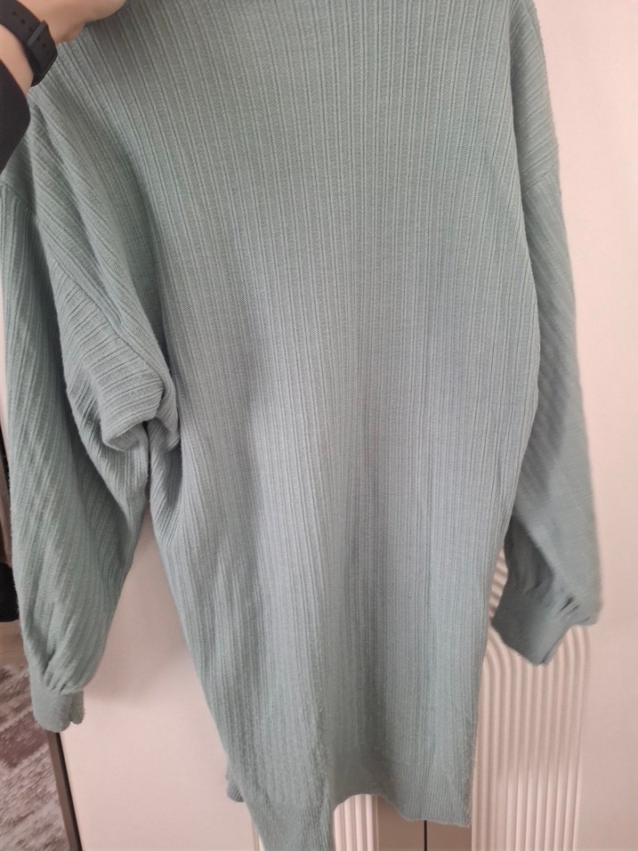 Haki Kadın Boğazlı Triko Tunik - Görsel 3