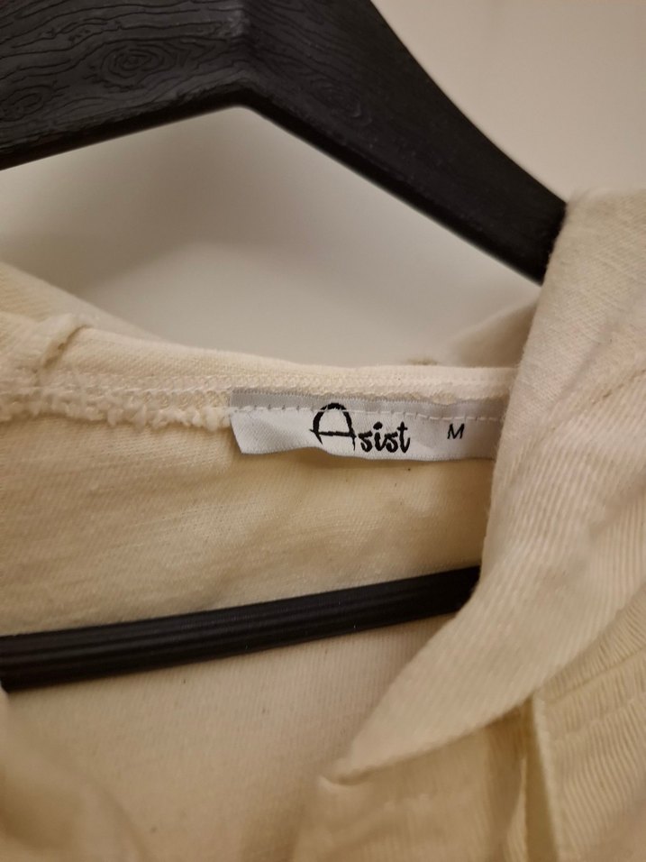 Bej Kapüşonlu Uzun Kollu Baskılı Kadın Gömlek - Görsel 3